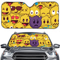 Cute Emoji Pattern Print Car Windshield Sun Shade
