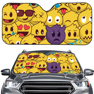 Cute Emoji Pattern Print Car Windshield Sun Shade