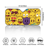 Cute Emoji Pattern Print Car Windshield Sun Shade