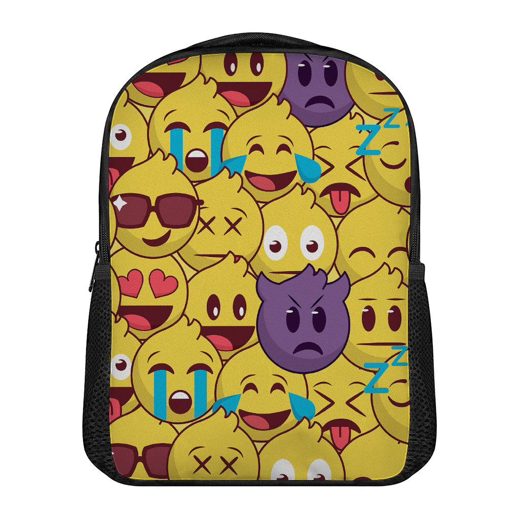 Cute Emoji Pattern Print Casual Backpack