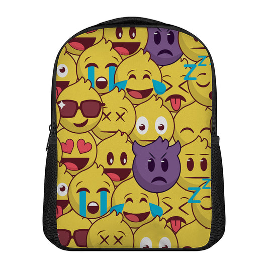 Cute Emoji Pattern Print Casual Backpack