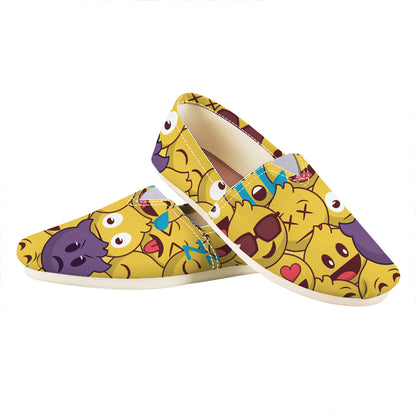 Cute Emoji Pattern Print Casual Shoes