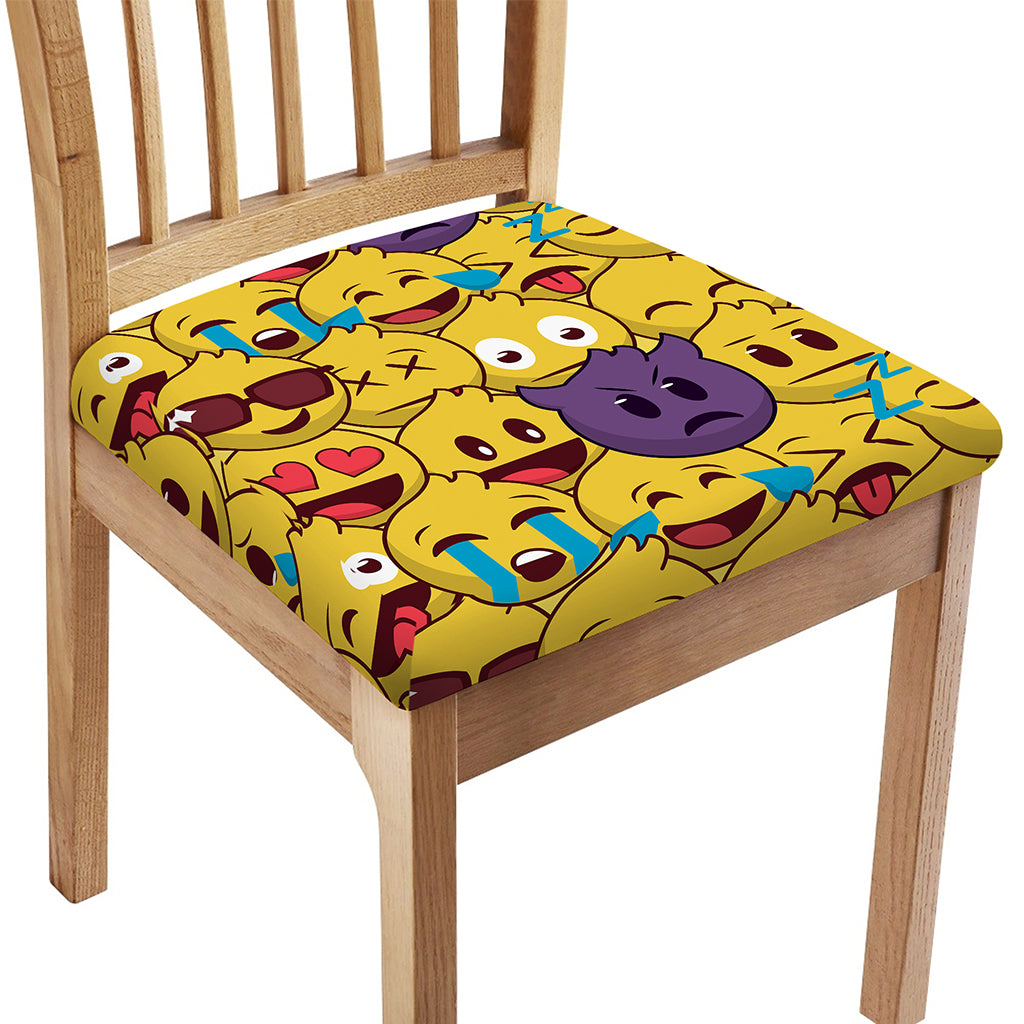 Cute Emoji Pattern Print Chair Cushion Cover