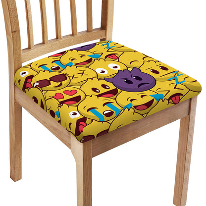 Cute Emoji Pattern Print Chair Cushion Cover