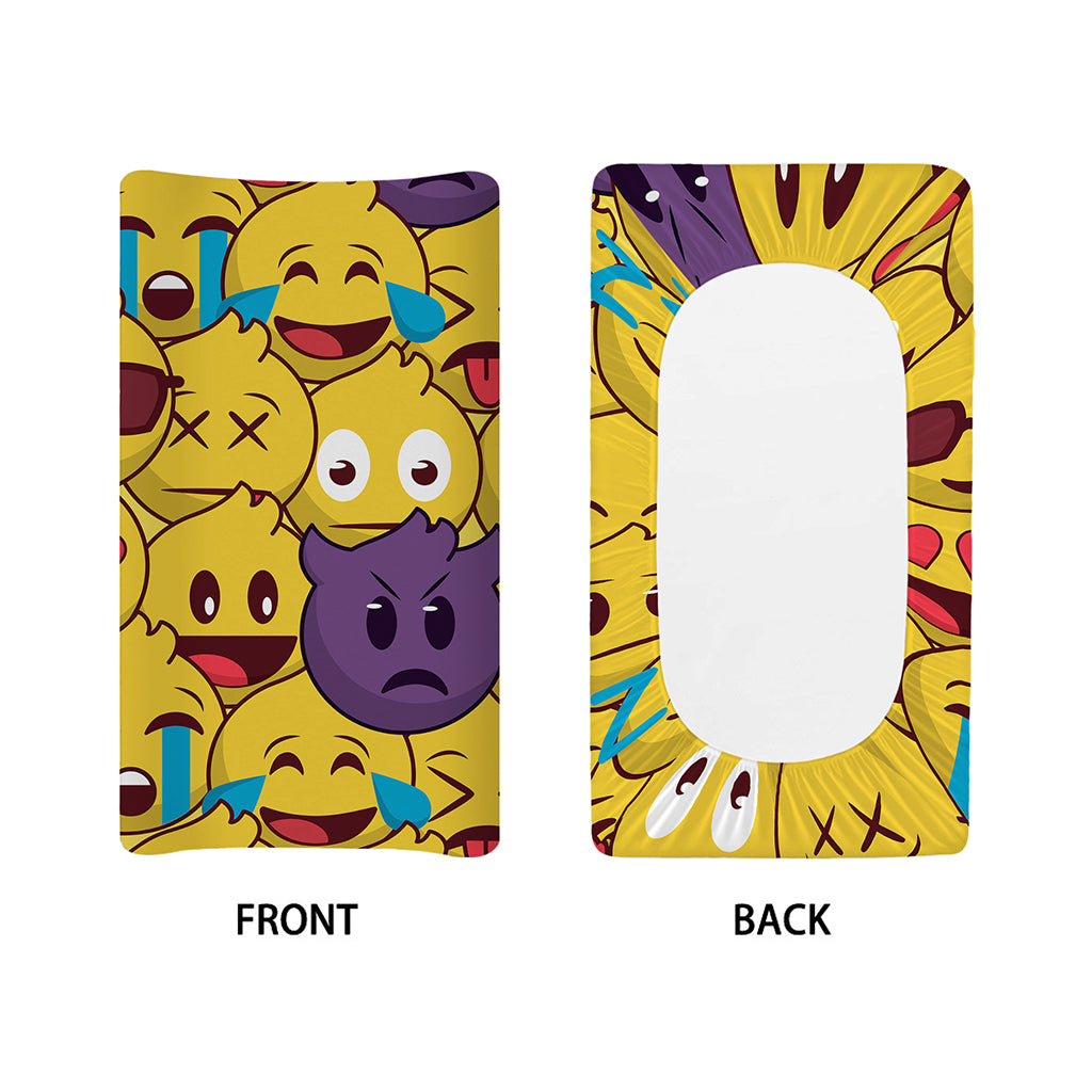 Cute Emoji Pattern Print Changing Pad Cover