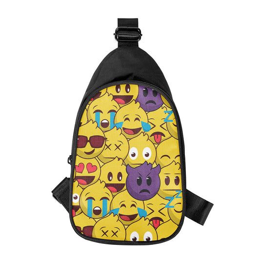Cute Emoji Pattern Print Chest Bag