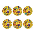 Cute Emoji Pattern Print Coaster Set