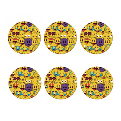 Cute Emoji Pattern Print Coaster Set