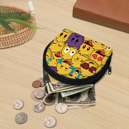 Cute Emoji Pattern Print Coin Purse