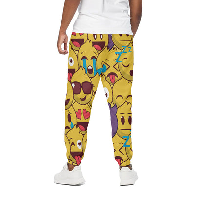 Cute Emoji Pattern Print Cotton Pants