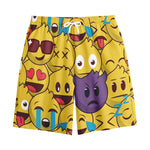 Cute Emoji Pattern Print Cotton Shorts