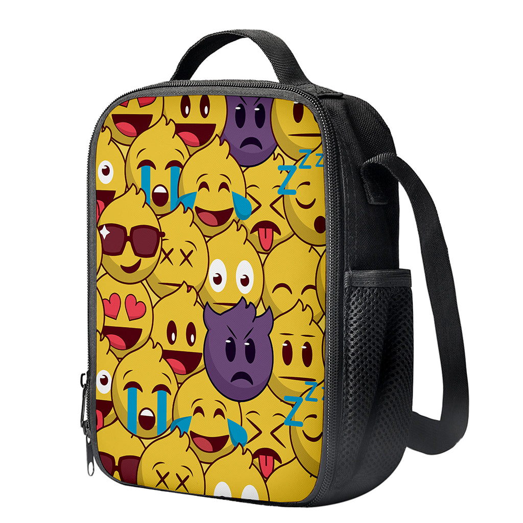 Cute Emoji Pattern Print Crossbody Lunch Bag
