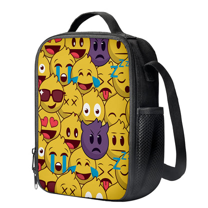 Cute Emoji Pattern Print Crossbody Lunch Bag