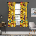 Cute Emoji Pattern Print Grommet Curtain Panels