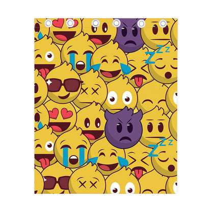 Cute Emoji Pattern Print Curtain