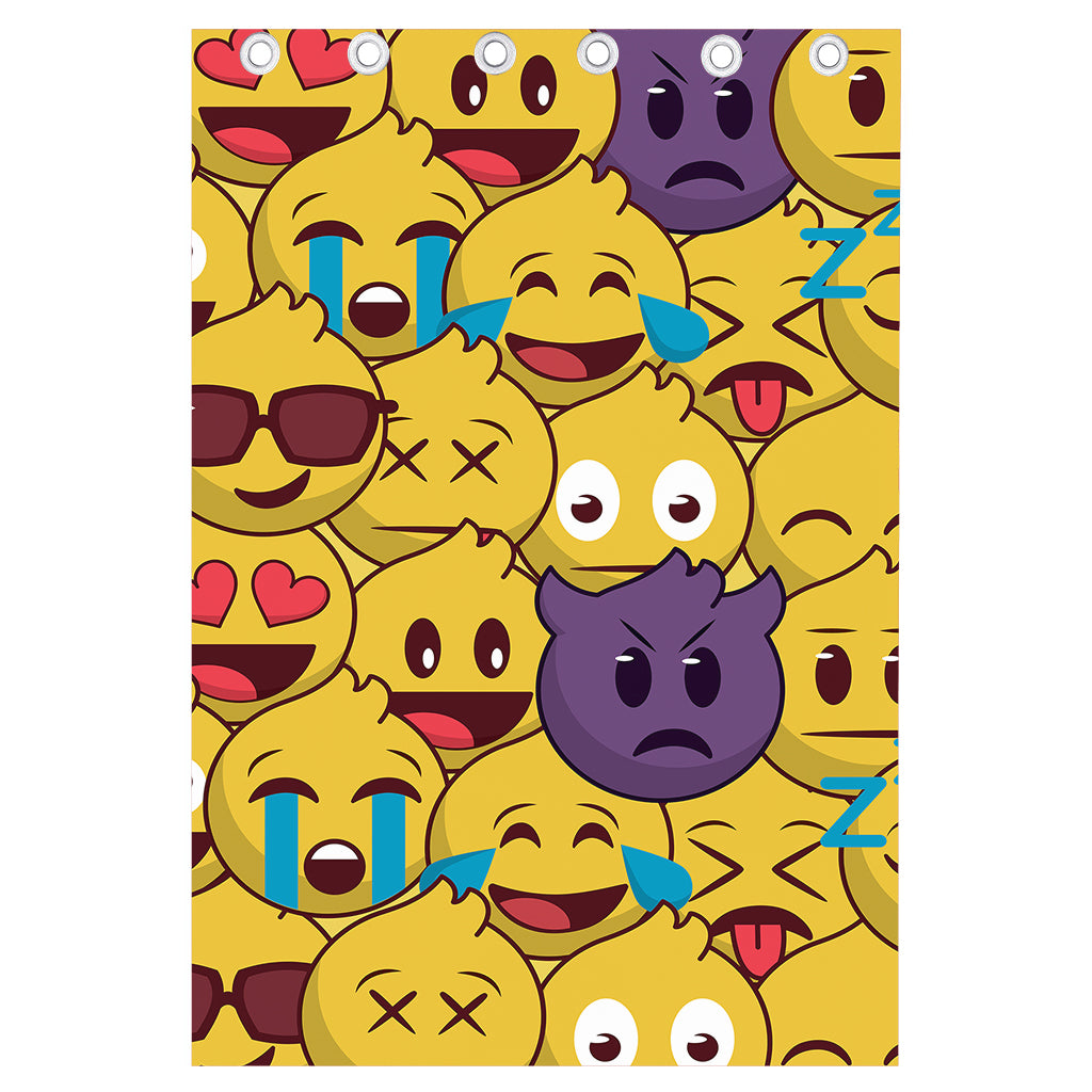 Cute Emoji Pattern Print Curtain