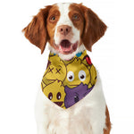 Cute Emoji Pattern Print Dog Bandana