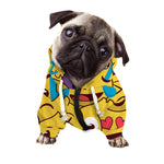 Cute Emoji Pattern Print Dog Zip Up Hoodie