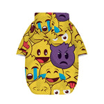 Cute Emoji Pattern Print Dog Zip Up Hoodie