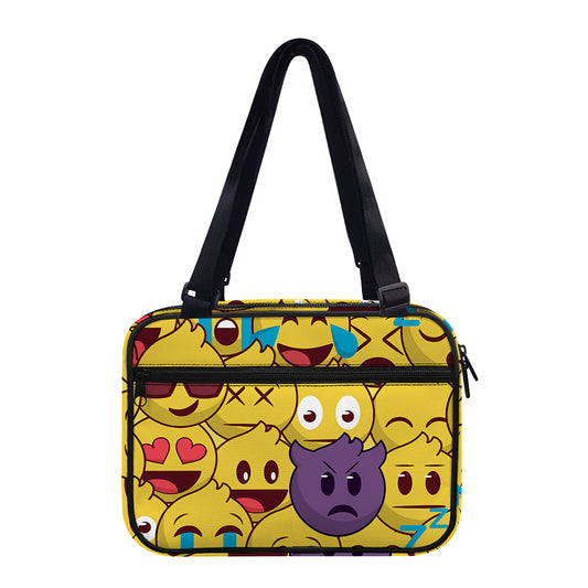 Cute Emoji Pattern Print Double Strap Bible Bag