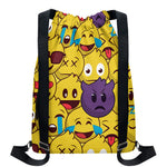 Cute Emoji Pattern Print Drawstring Backpack