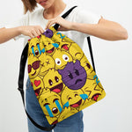 Cute Emoji Pattern Print Drawstring Backpack