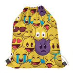 Cute Emoji Pattern Print Drawstring Bag