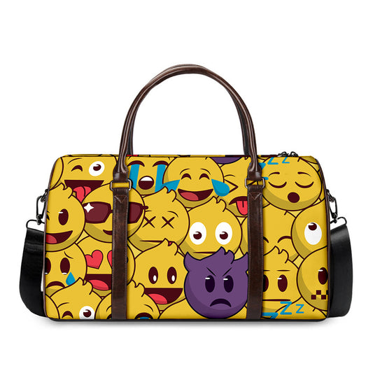 Cute Emoji Pattern Print Duffle Bag