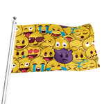 Cute Emoji Pattern Print Flag