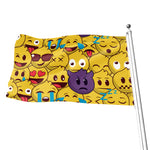 Cute Emoji Pattern Print Flag