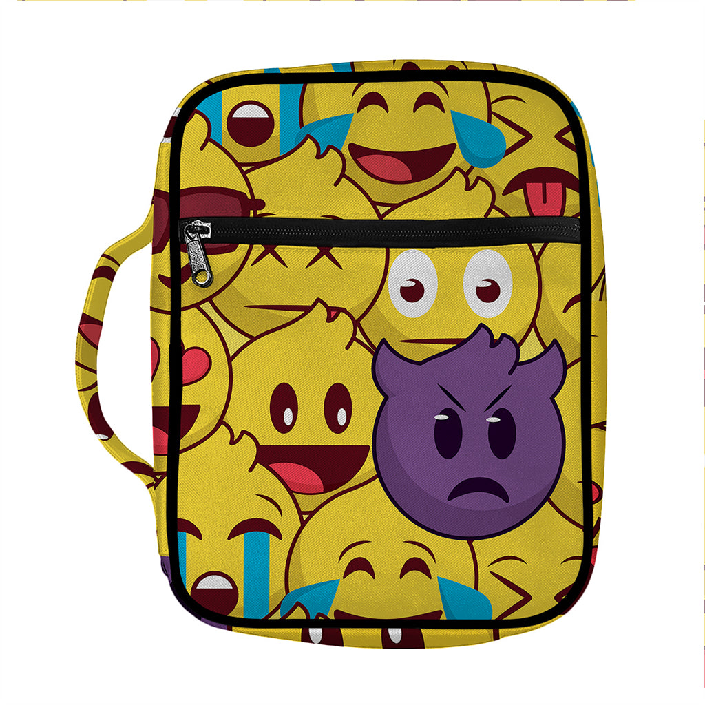 Cute Emoji Pattern Print Front Pocket Bible Bag
