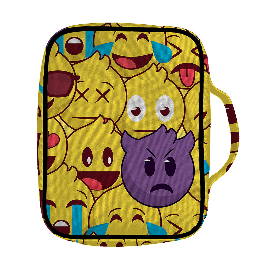 Cute Emoji Pattern Print Front Pocket Bible Bag