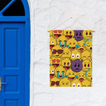 Cute Emoji Pattern Print Garden Flag