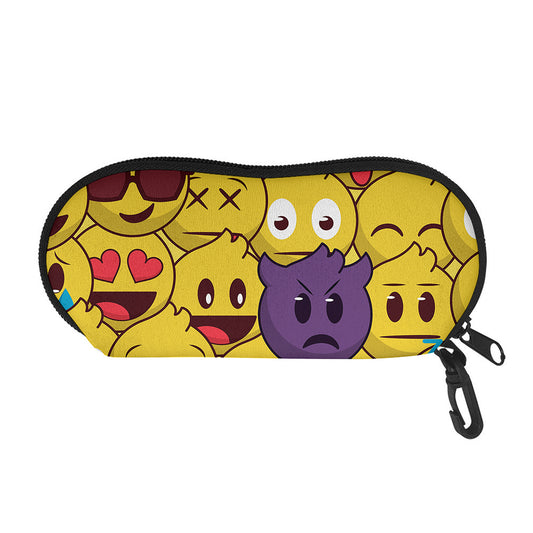 Cute Emoji Pattern Print Glasses Case