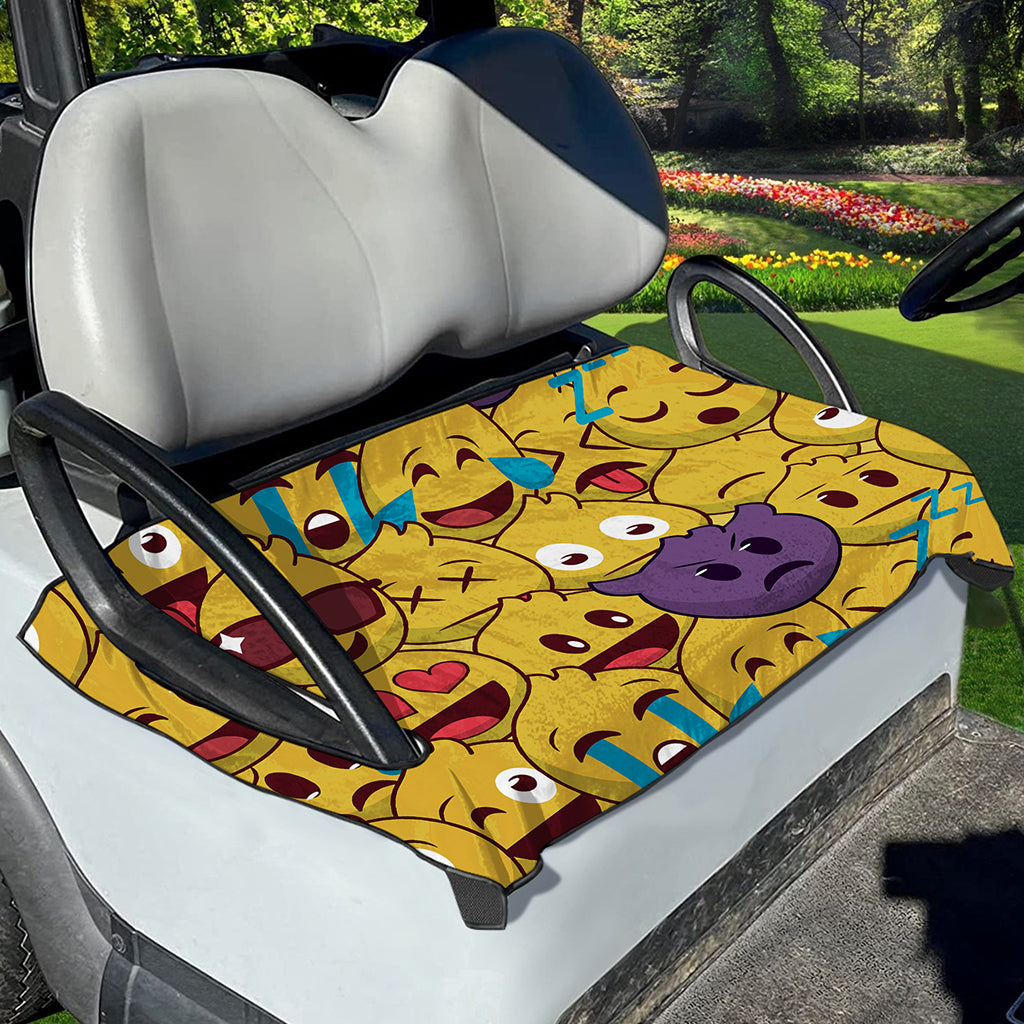 Cute Emoji Pattern Print Golf Cart Seat Cover