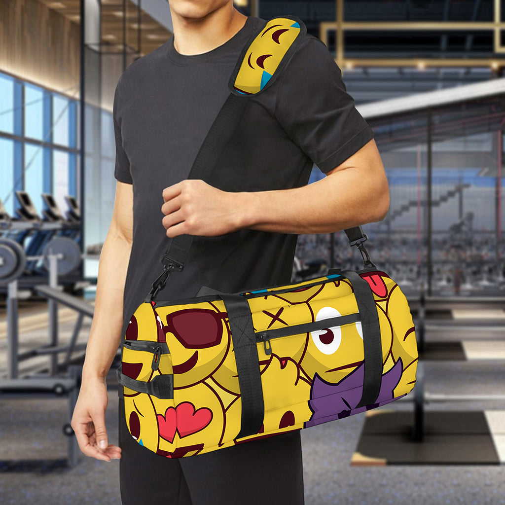 Cute Emoji Pattern Print Gym Bag