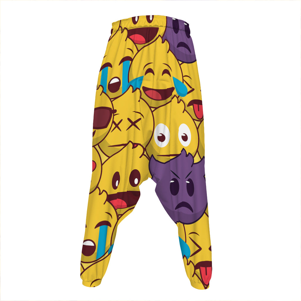 Cute Emoji Pattern Print Hammer Pants