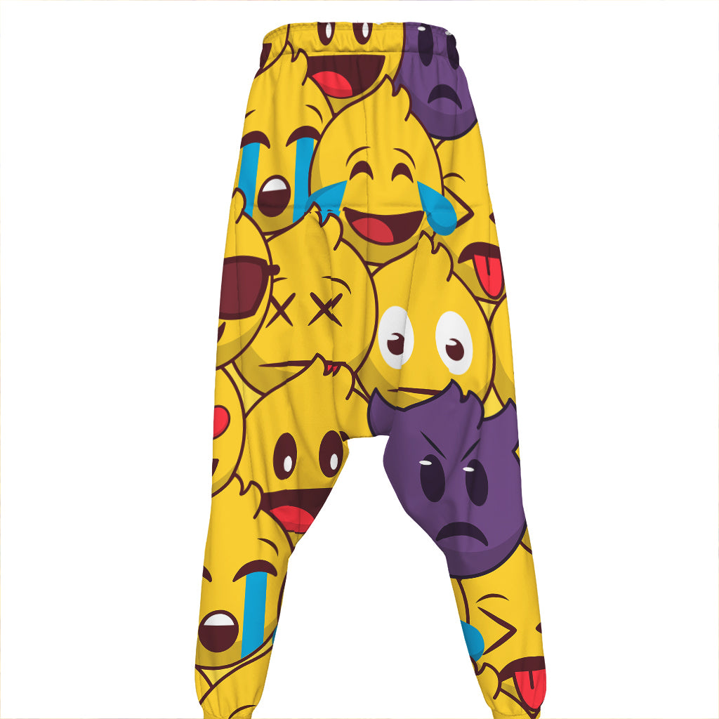 Cute Emoji Pattern Print Hammer Pants