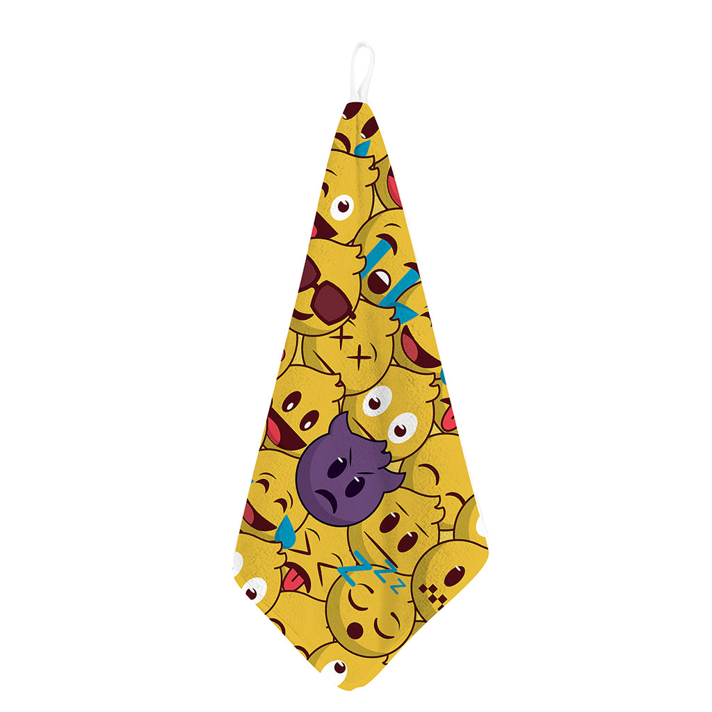 Cute Emoji Pattern Print Hand Towel