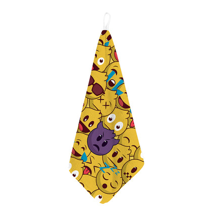 Cute Emoji Pattern Print Hand Towel