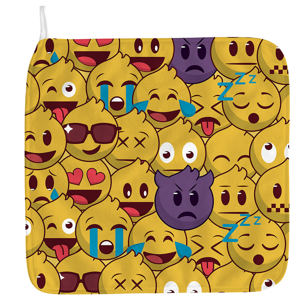 Cute Emoji Pattern Print Hand Towel