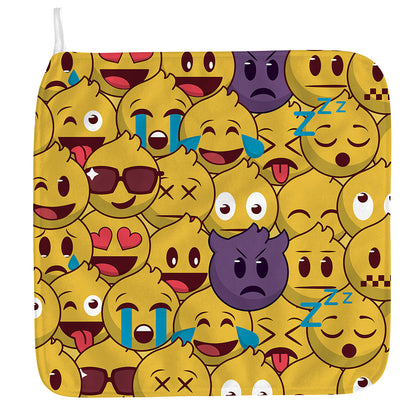 Cute Emoji Pattern Print Hand Towel