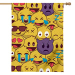 Cute Emoji Pattern Print House Flag