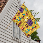 Cute Emoji Pattern Print House Flag
