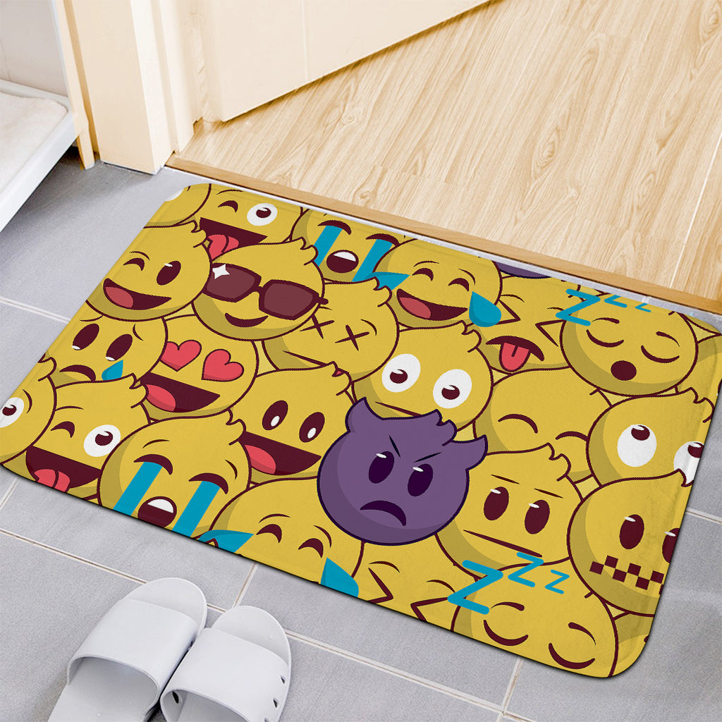 Cute Emoji Pattern Print Indoor Door Mat