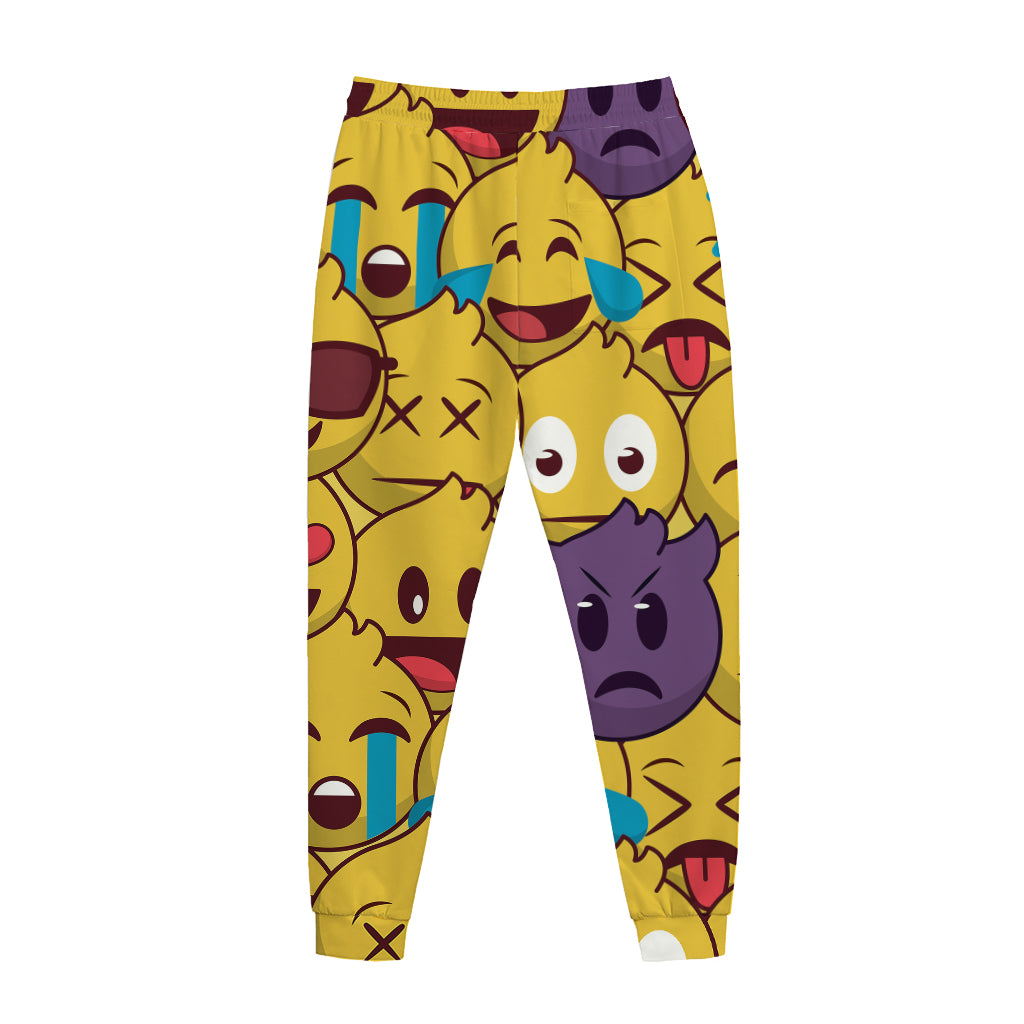 Cute Emoji Pattern Print Jogger Pants