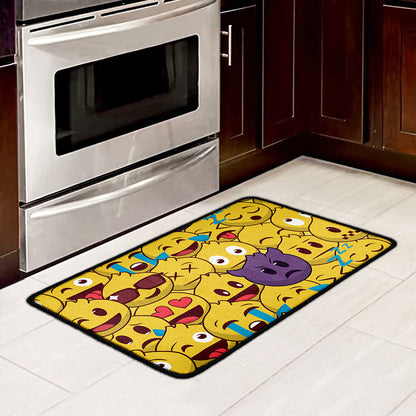 Cute Emoji Pattern Print Kitchen Mat