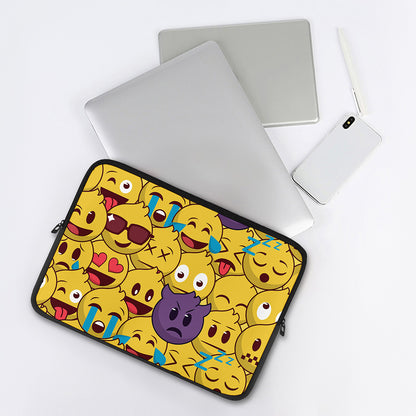 Cute Emoji Pattern Print Laptop Sleeve