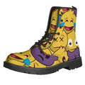 Cute Emoji Pattern Print Lace-Up Boots