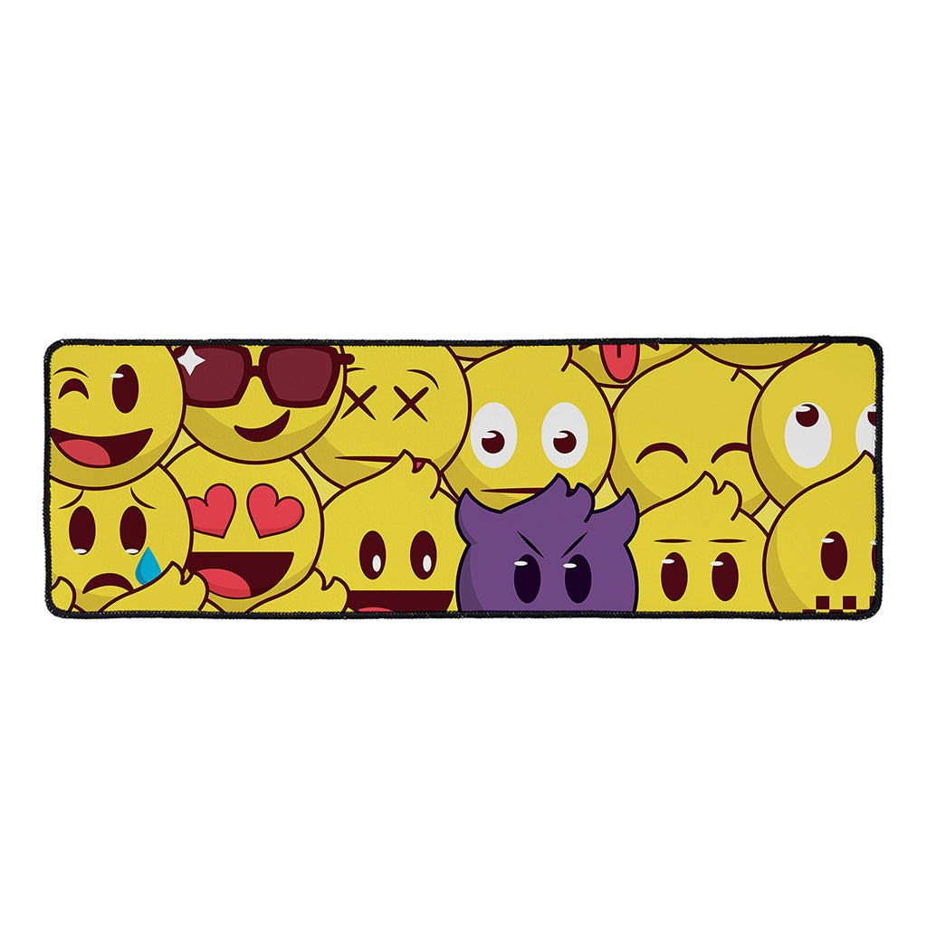 Cute Emoji Pattern Print Long Kitchen Mat